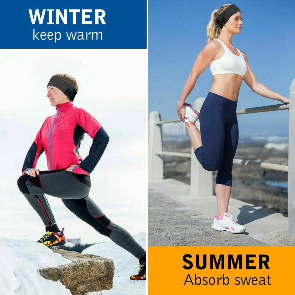 Wireless Sleep Earphone Headphone Headband Sports Bluetooth 5.0 with Stereo Mic - AllTech