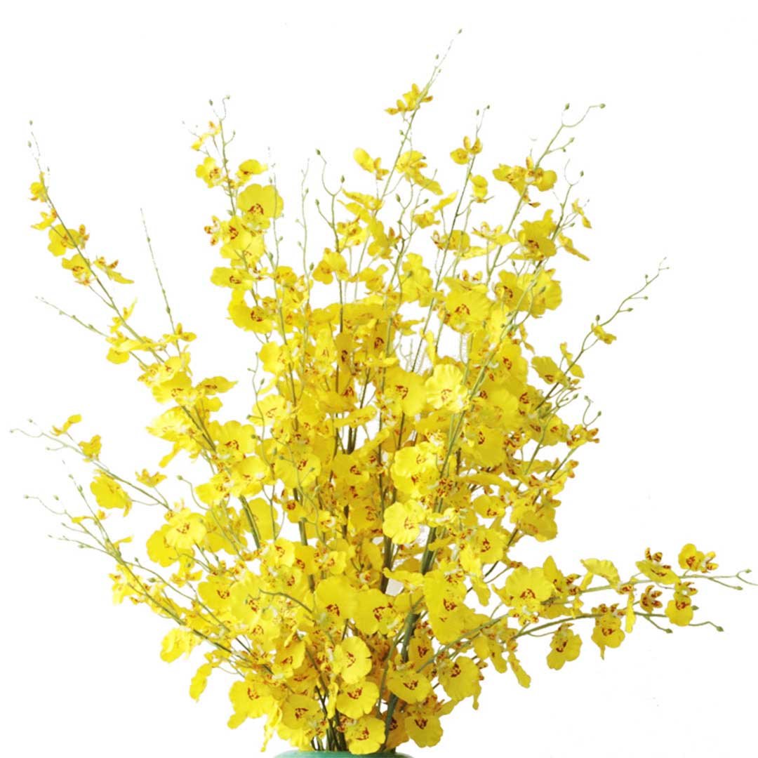 10pcs Artificial Silk Flower Fake Orchid Bouquet Table Decor Yellow - AllTech