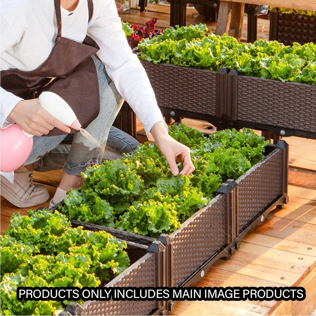 120cm Raised Planter Box Vegetable Herb Flower Outdoor Plastic Plants Garden Bed with Legs - AllTech