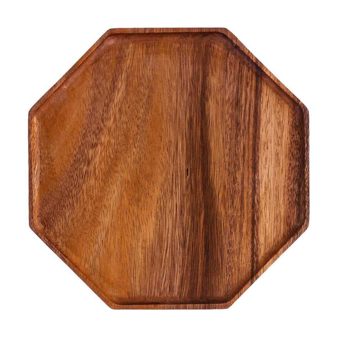 20cm Octagon Wooden Acacia Food Serving Tray Charcuterie Board Centerpiece Home Decor - AllTech