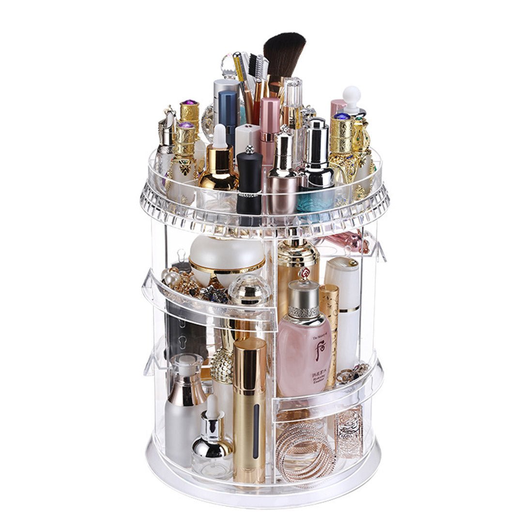 360 Degree Rotating Makeup Organiser Cosmetics Holder Display Stand Skincare Home Decor - AllTech