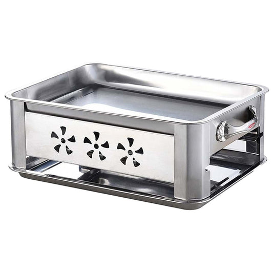 36CM Portable Stainless Steel Outdoor Chafing Dish BBQ Fish Stove Grill Plate - AllTech