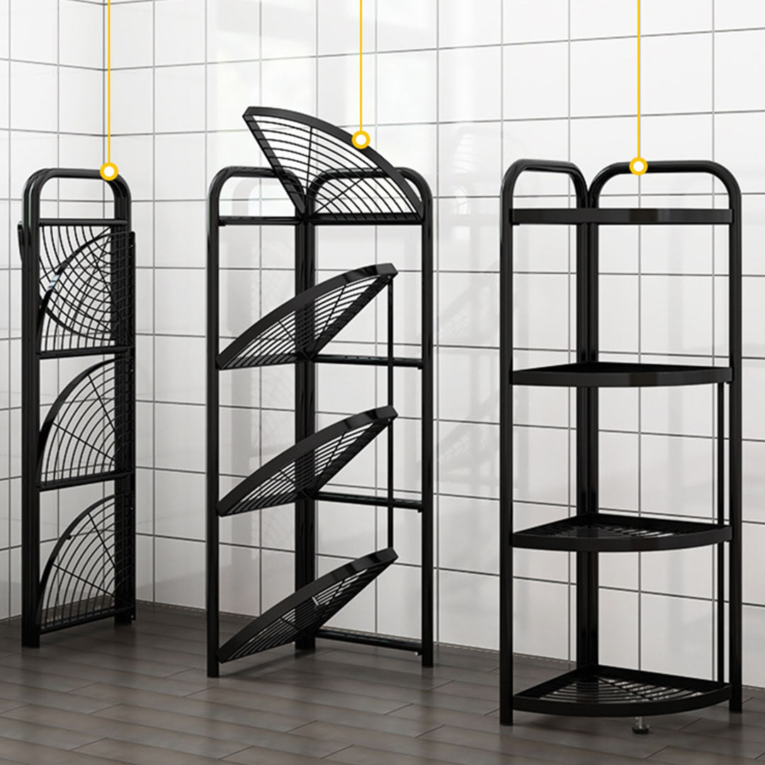 4 Tier Steel Triangular Corner Stand Multi-Functional Shelves Portable Storage Organizer - AllTech