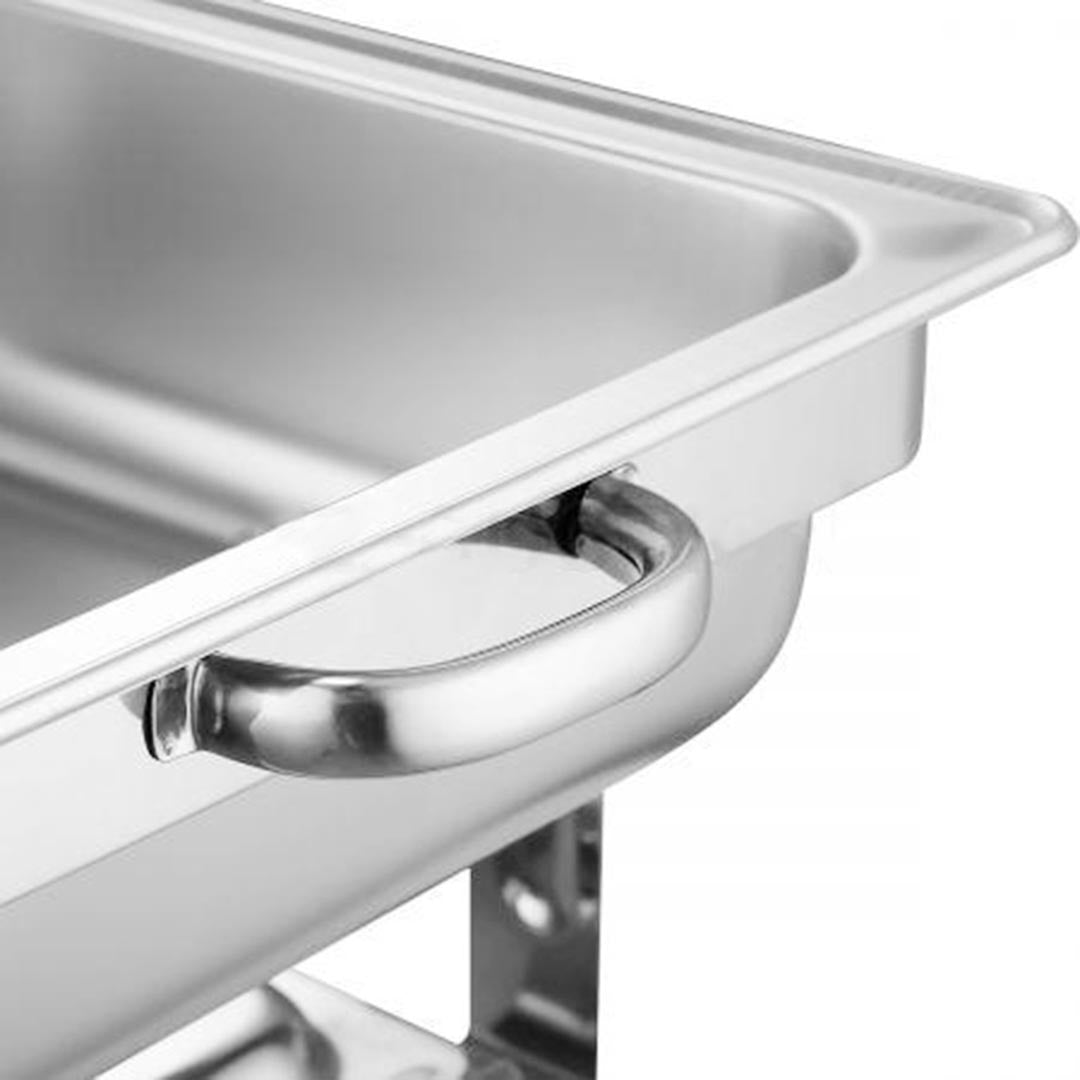 4.5L Dual Tray Stainless Steel Roll Top Chafing Dish Food Warmer - AllTech
