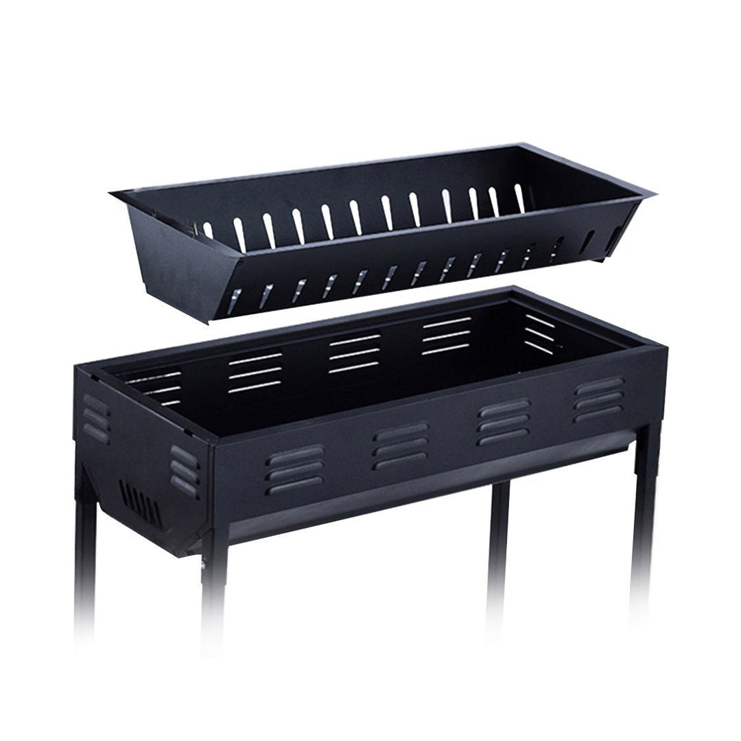 66cm Portable Folding Thick Box-Type Charcoal Grill for Outdoor BBQ Camping - AllTech