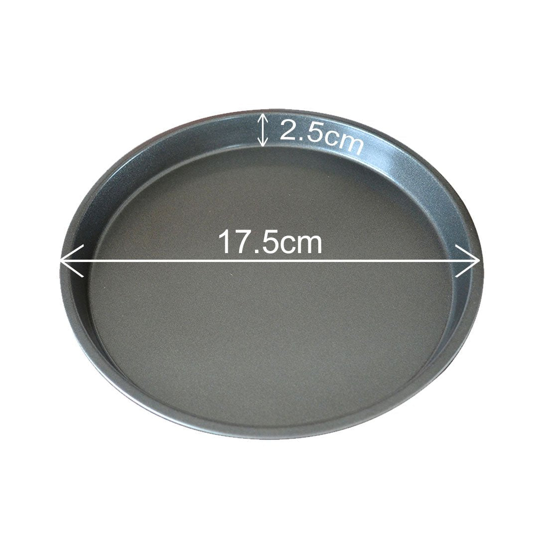 7-inch Round Black Steel Non-stick Pizza Tray Oven Baking Plate Pan - AllTech