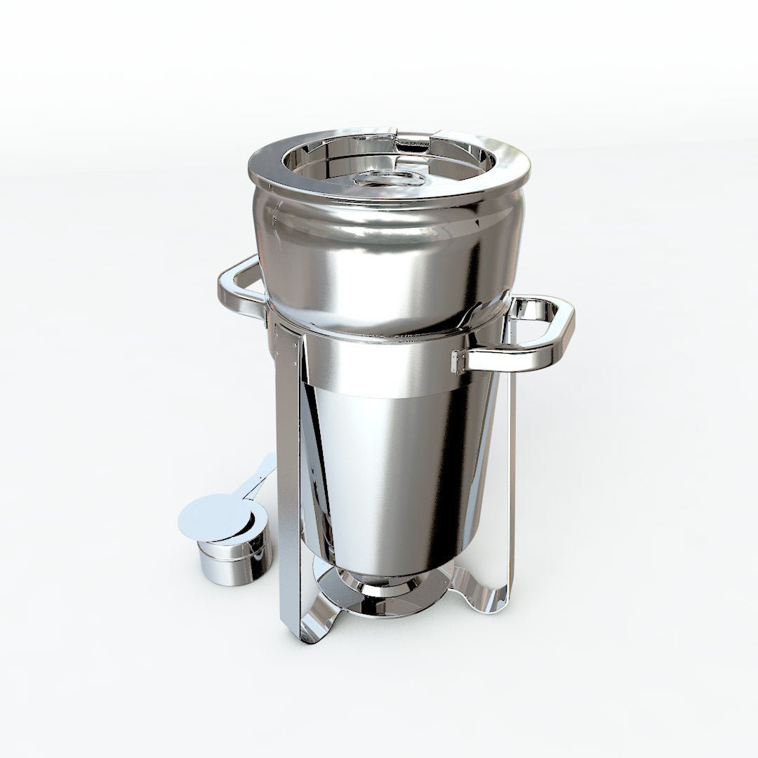 7L Round Stainless Steel Soup Warmer Marmite Chafer Full Size Catering Chafing Dish - AllTech