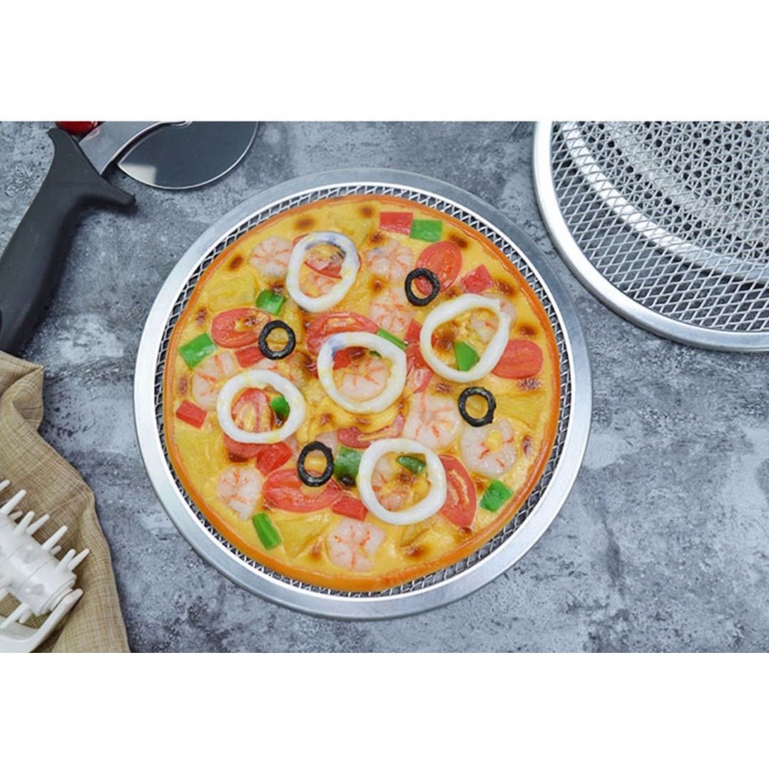 8-inch Round Seamless Aluminium Nonstick Commercial Grade Pizza Screen Baking Pan - AllTech