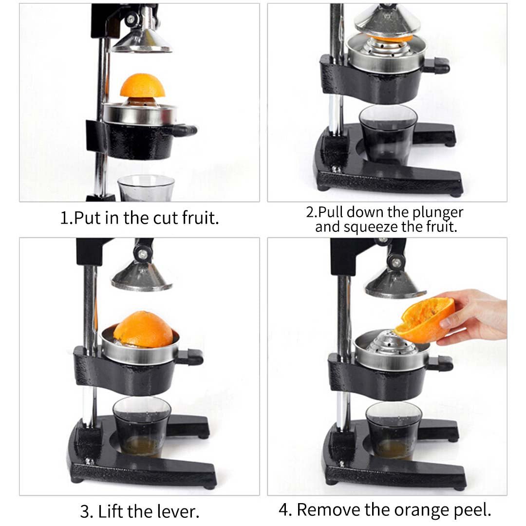 Commercial Stainless Steel Manual Juicer Hand Press Juice Extractor Squeezer Orange - AllTech