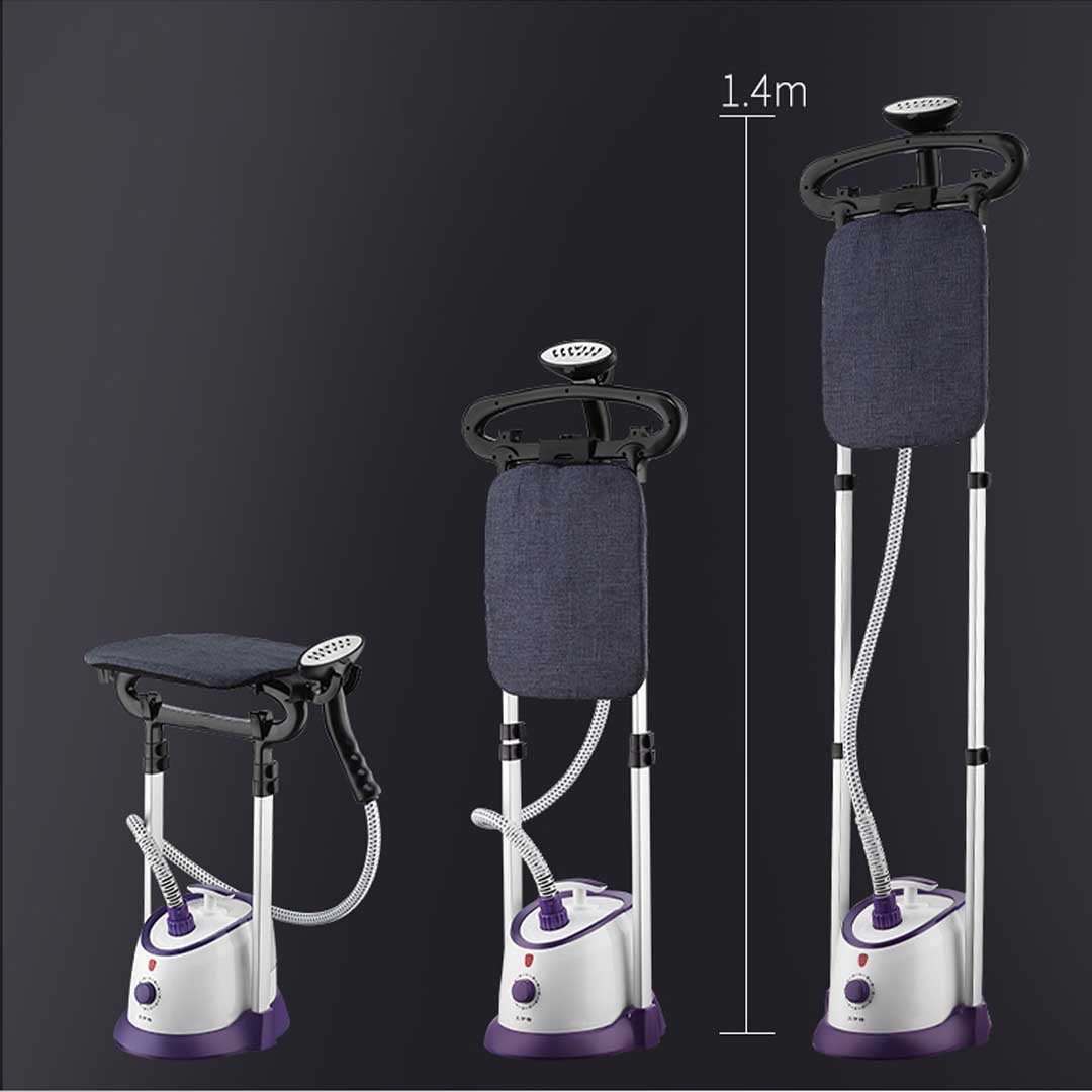 Garment Steamer Vertical Twin Pole Clothes 1700ml 1800w Steaming Kit Purple - AllTech