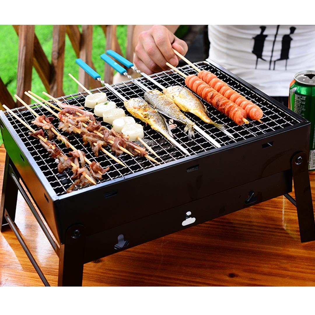Portable Mini Folding Thick Box-type Charcoal Grill for Outdoor BBQ Camping - AllTech