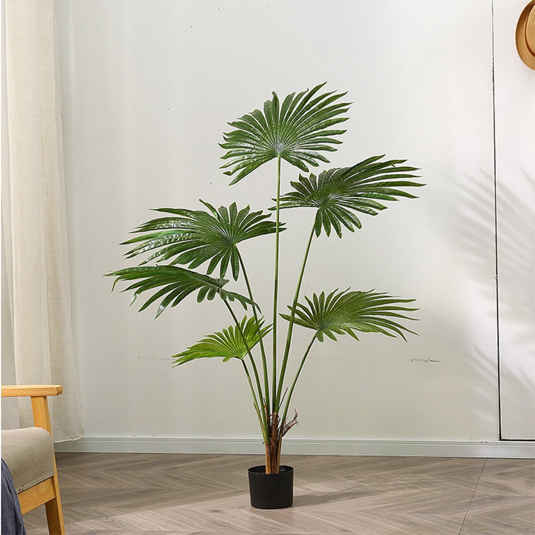 SOGA 120cm Artificial Natural Green Fan Palm Tree Fake Tropical Indoor Plant Home Office Decor - AllTech