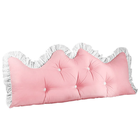 SOGA 120cm Pink Princess Bed Pillow Headboard Backrest Bedside Tatami Sofa Cushion with Ruffle Lace Home Decor - AllTech