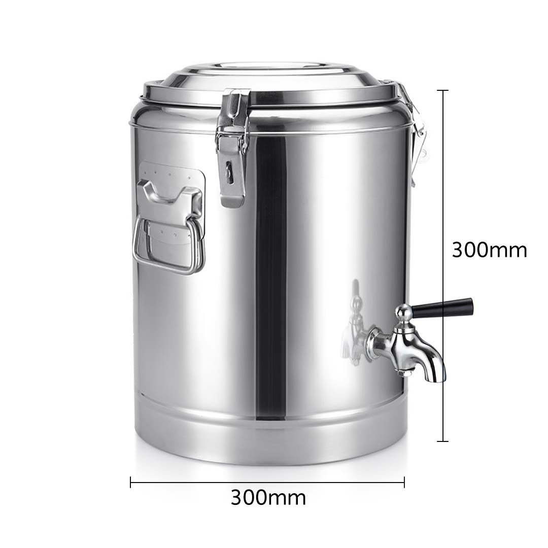 SOGA 12L Stainless Steel Stock Pot Insulated Bar Beverage Container Dispenser with Tap - AllTech