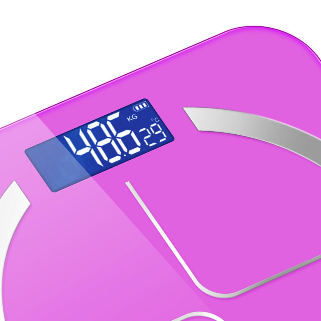 SOGA 180kg Glass LCD Digital Fitness Weight Bathroom Body Electronic Scales Pink - AllTech