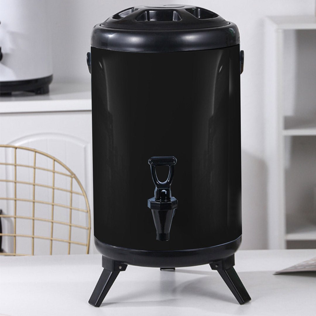 SOGA 18L Stainless Steel Insulated Milk Tea Barrel Hot and Cold Beverage Dispenser Container with Faucet Black - AllTech