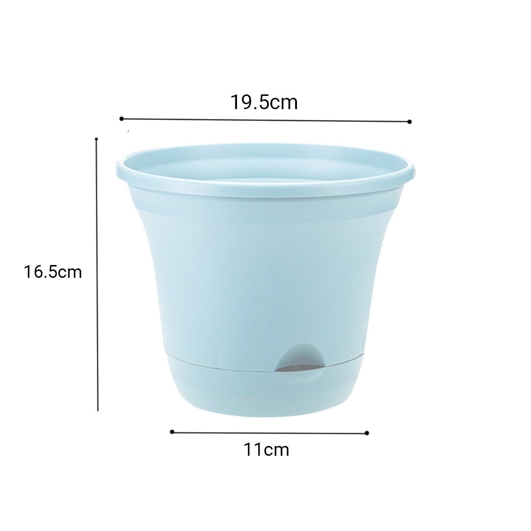 SOGA 19.5cm Blue Plastic Plant Pot Self Watering Planter Flower Bonsai Indoor Outdoor Garden Decor Set of 2 - AllTech
