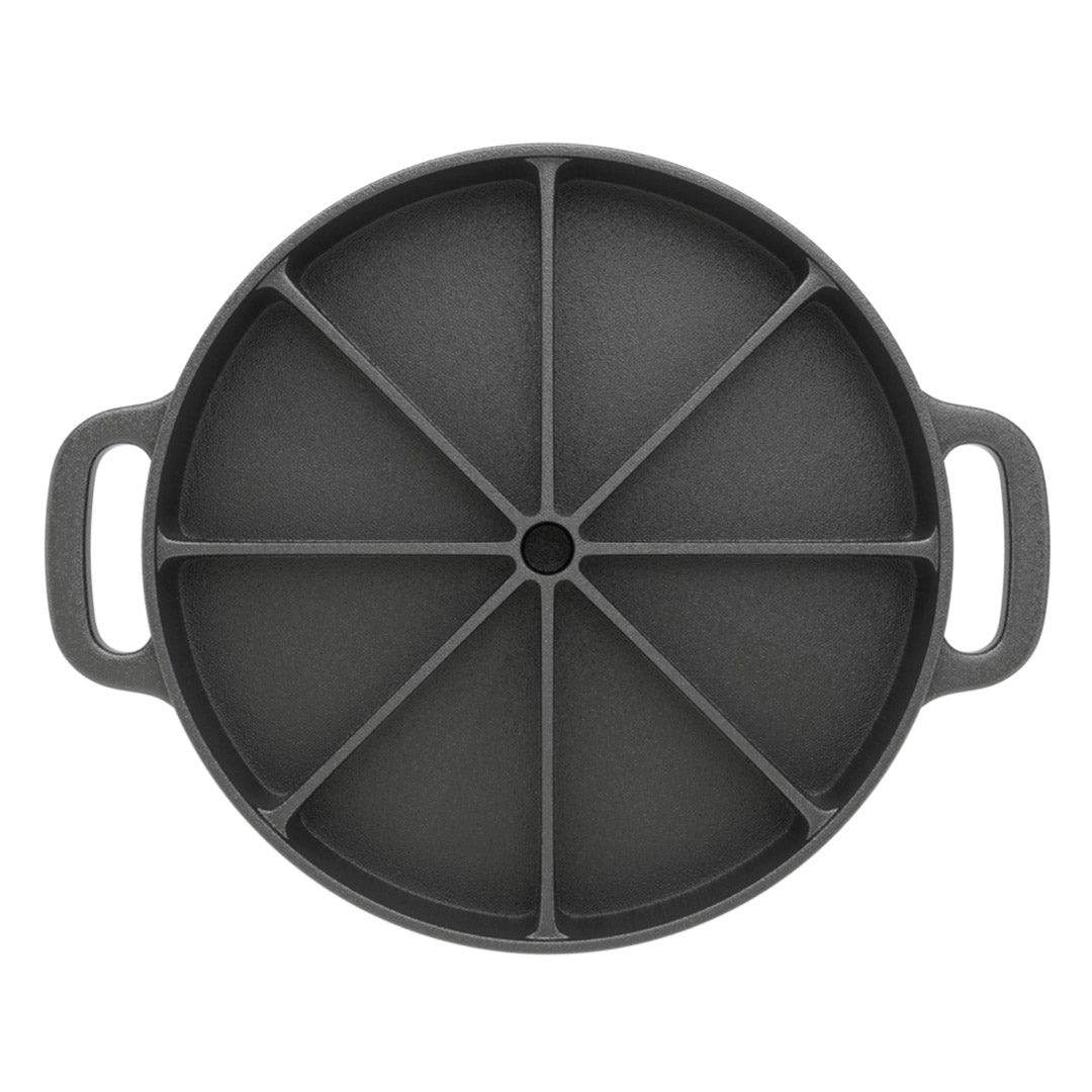 SOGA 21.5CM Round Cast Iron Baking Wedge Pan Cornbread Cake 8-Slice Baking Dish with Handle - AllTech