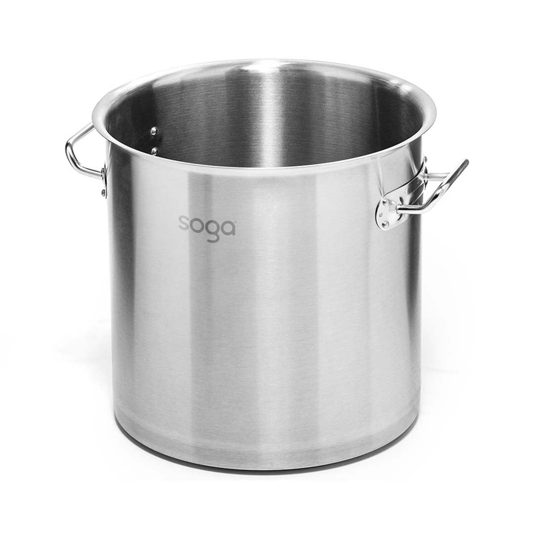 SOGA 23L Wide Stock Pot and 71L Tall Top Grade Thick Stainless Steel Stockpot 18/10 - AllTech