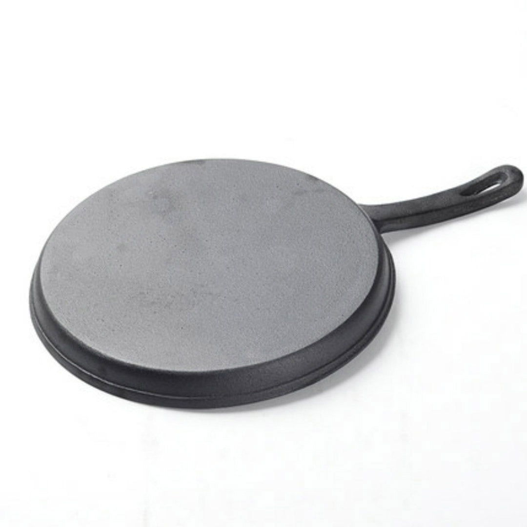 SOGA 26cm Round Cast Iron Frying Pan Skillet Griddle Sizzle Platter - AllTech