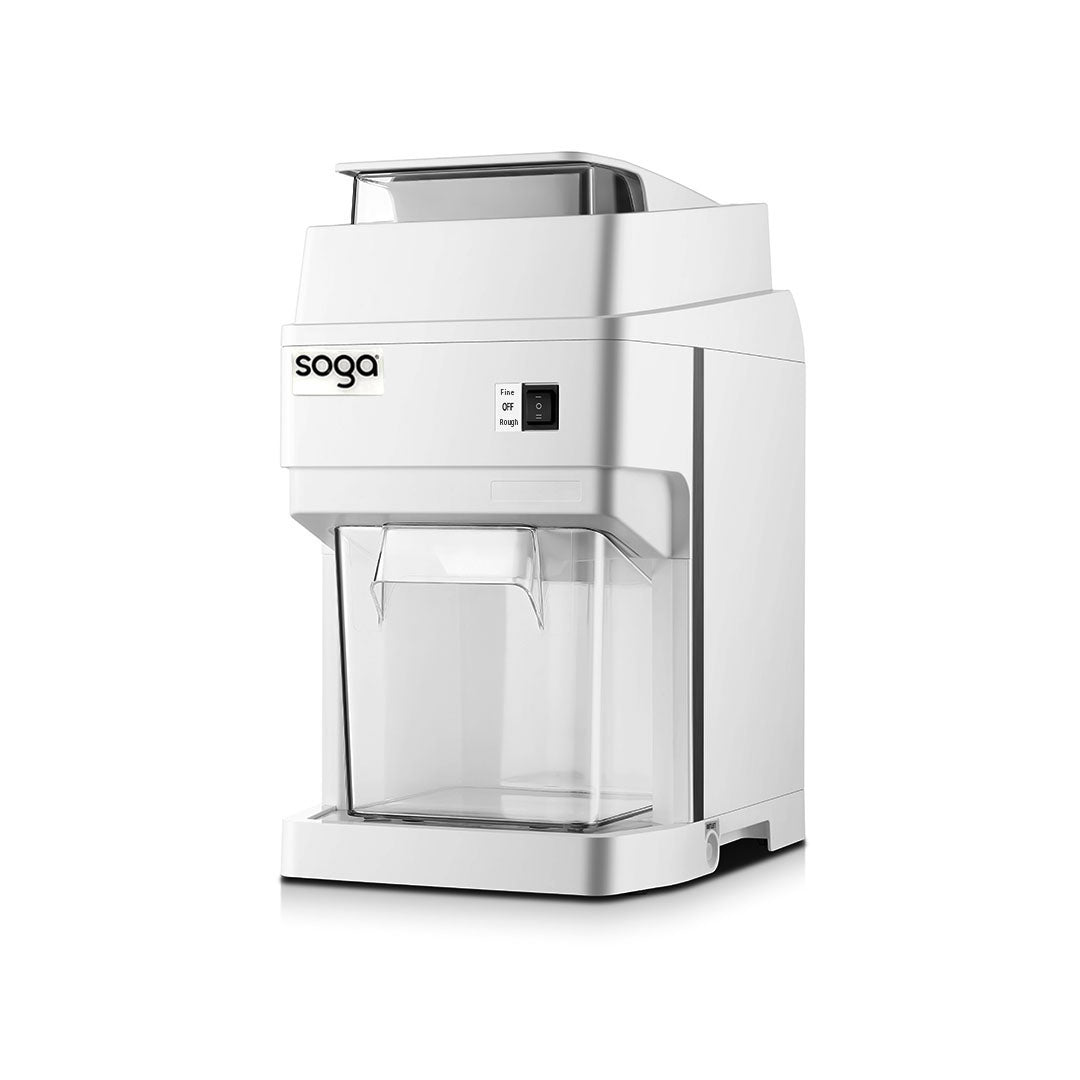 SOGA 300 Watts Electric Ice Shaver Crusher Slicer Snow Cone Maker Commercial Tabletop Machine 120kgs/h White - AllTech