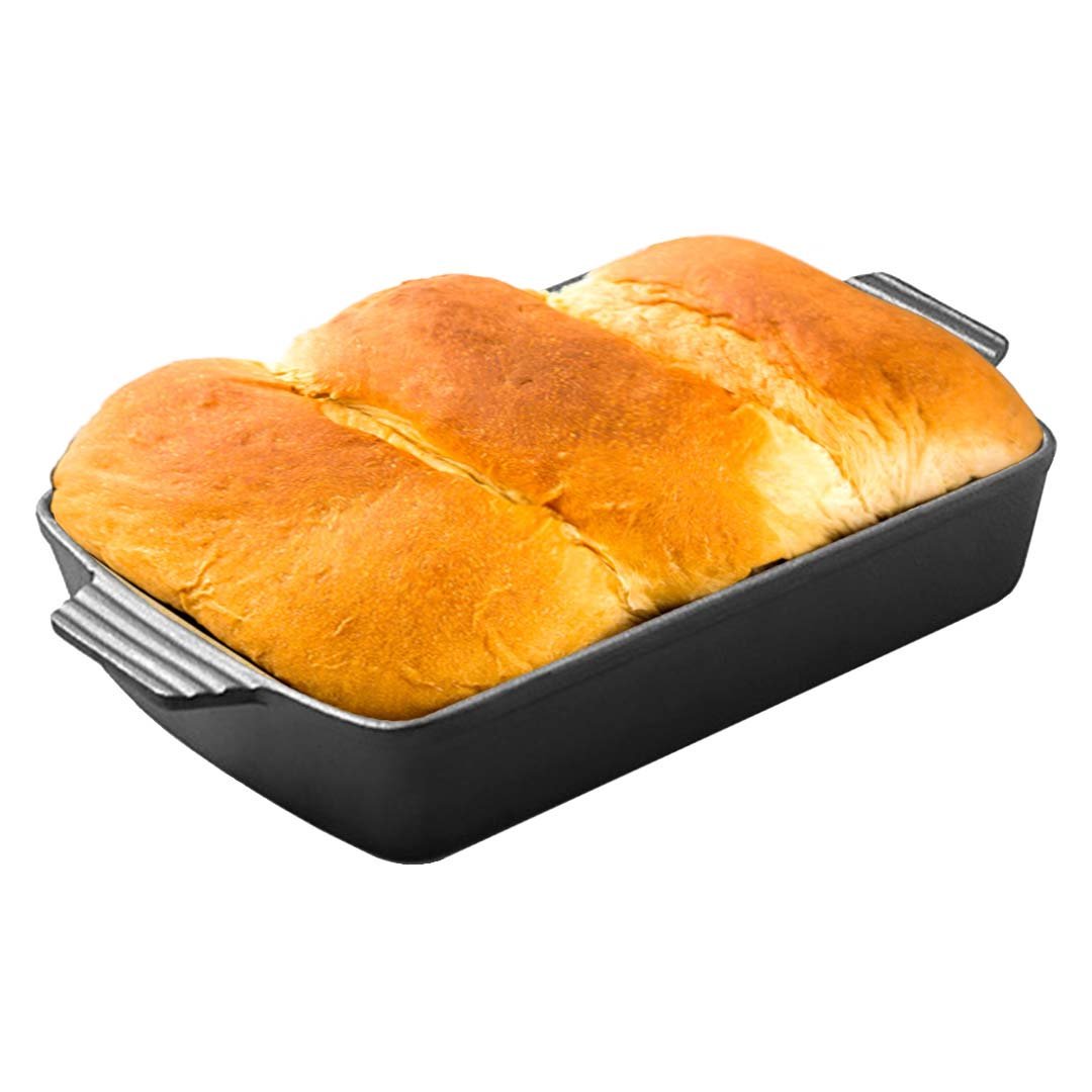 SOGA 33cm Cast Iron Rectangle Bread Cake Baking Dish Lasagna Roasting Pan - AllTech