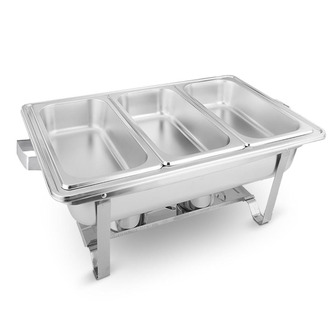 SOGA 3L Triple Tray Stainless Steel Chafing Food Warmer Catering Dish - AllTech
