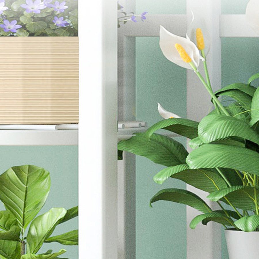 SOGA 4 Tier 5 Pots White Round Metal Plant Rack Flowerpot Storage Display Stand Holder Home Garden Decor - AllTech