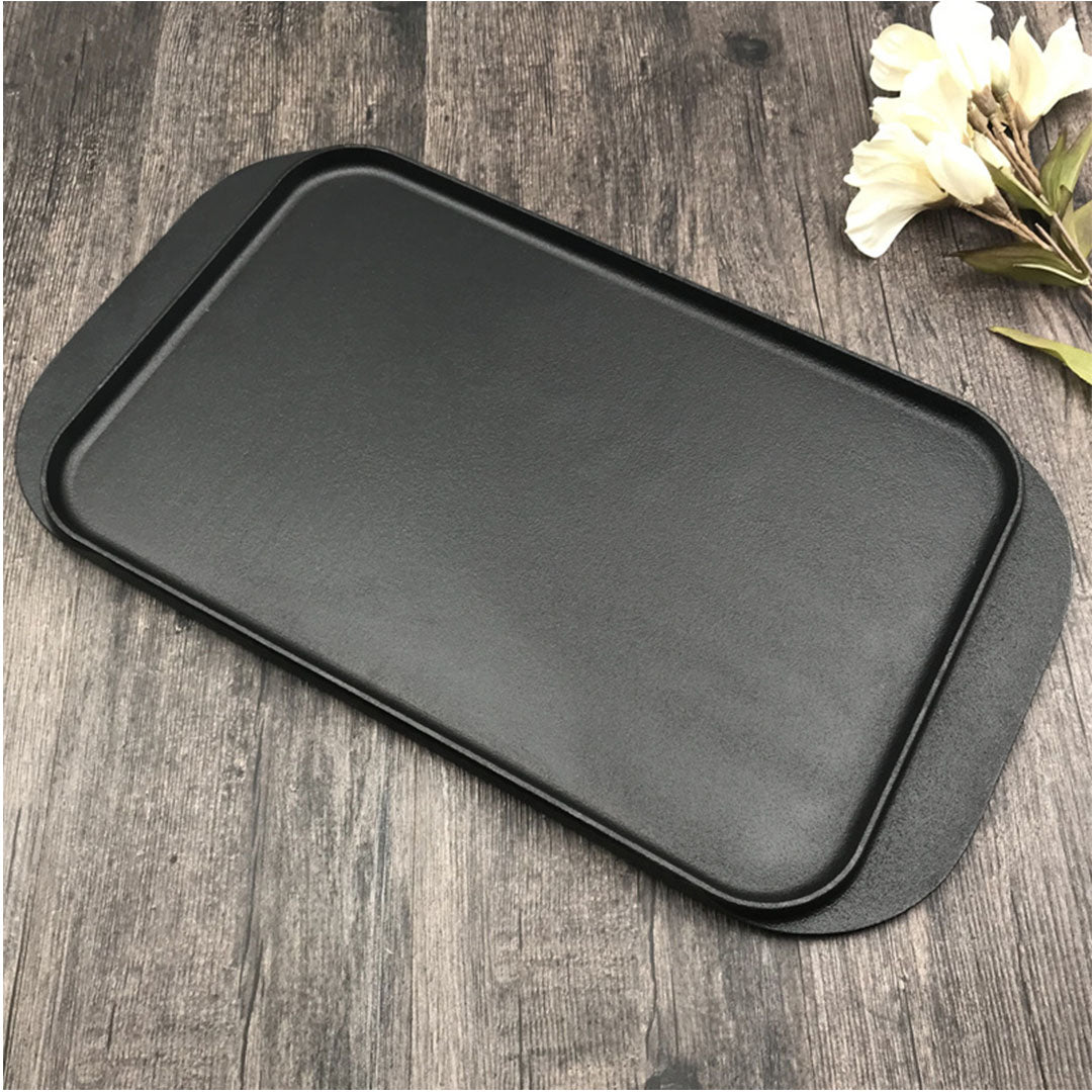 SOGA 47cm Cast Iron Ridged Griddle Hot Plate Grill Pan BBQ Stovetop - AllTech