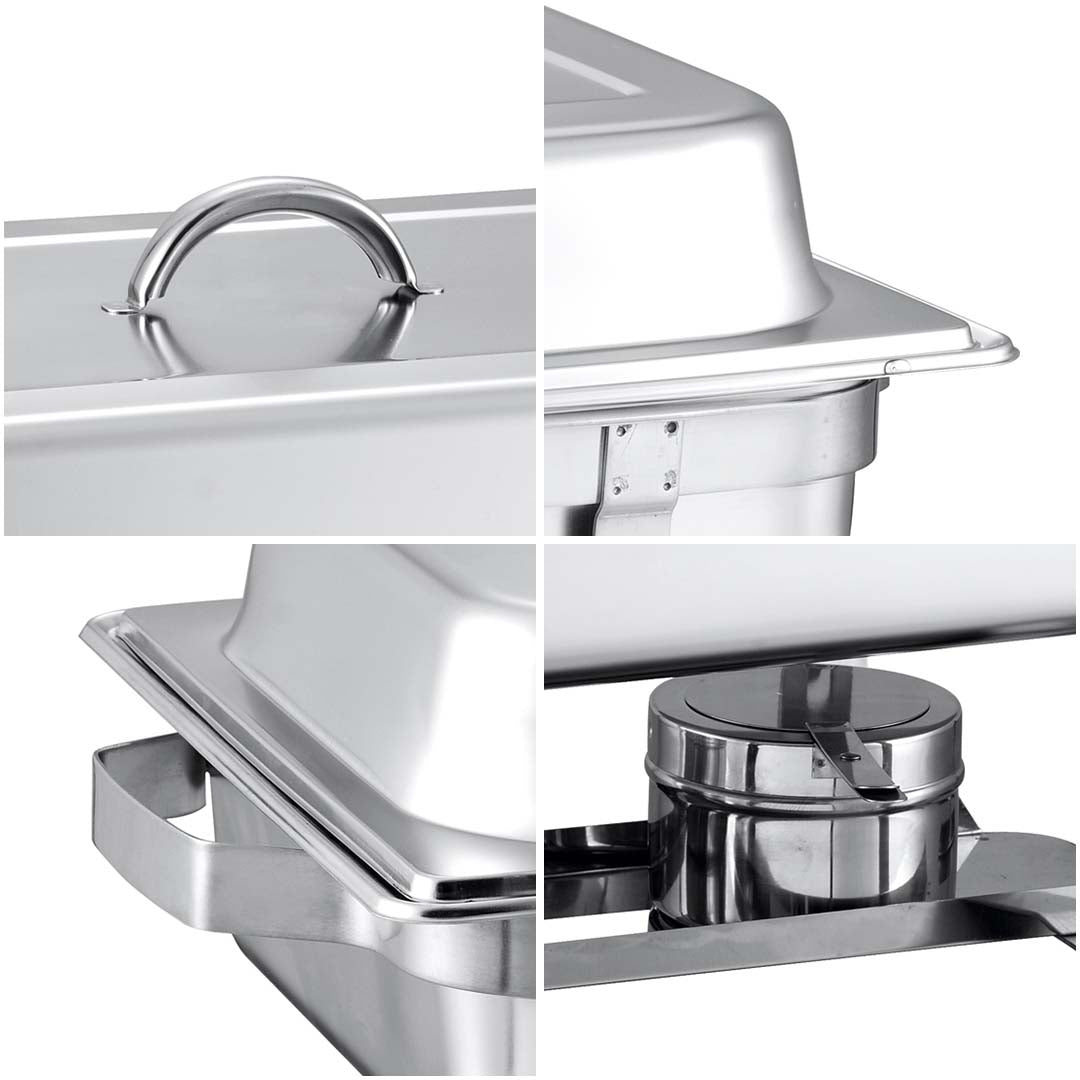 SOGA 4X Stainless Steel Chafing Food Warmer Catering Dish 9L Full Size - AllTech