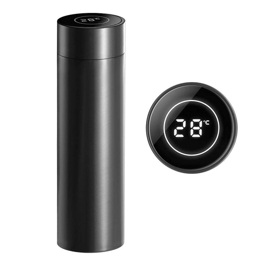 SOGA 500ML Stainless Steel Smart LCD Thermometer Display Bottle Vacuum Flask Thermos Black - AllTech