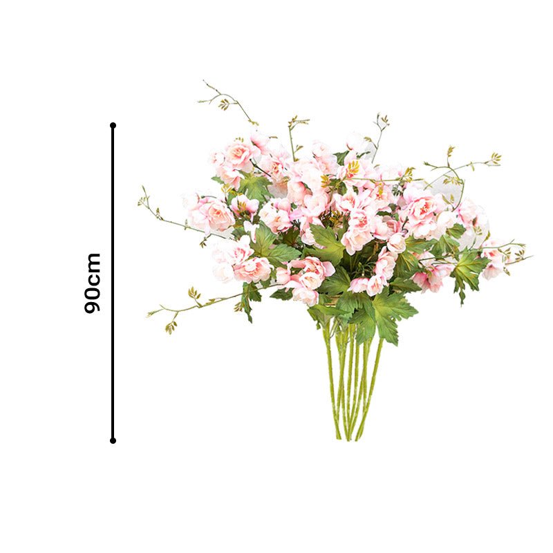SOGA 8 Bunch Artificial Silk Hibiscus 3 Heads Flower Fake Bridal Bouquet Table Decor Pink - AllTech