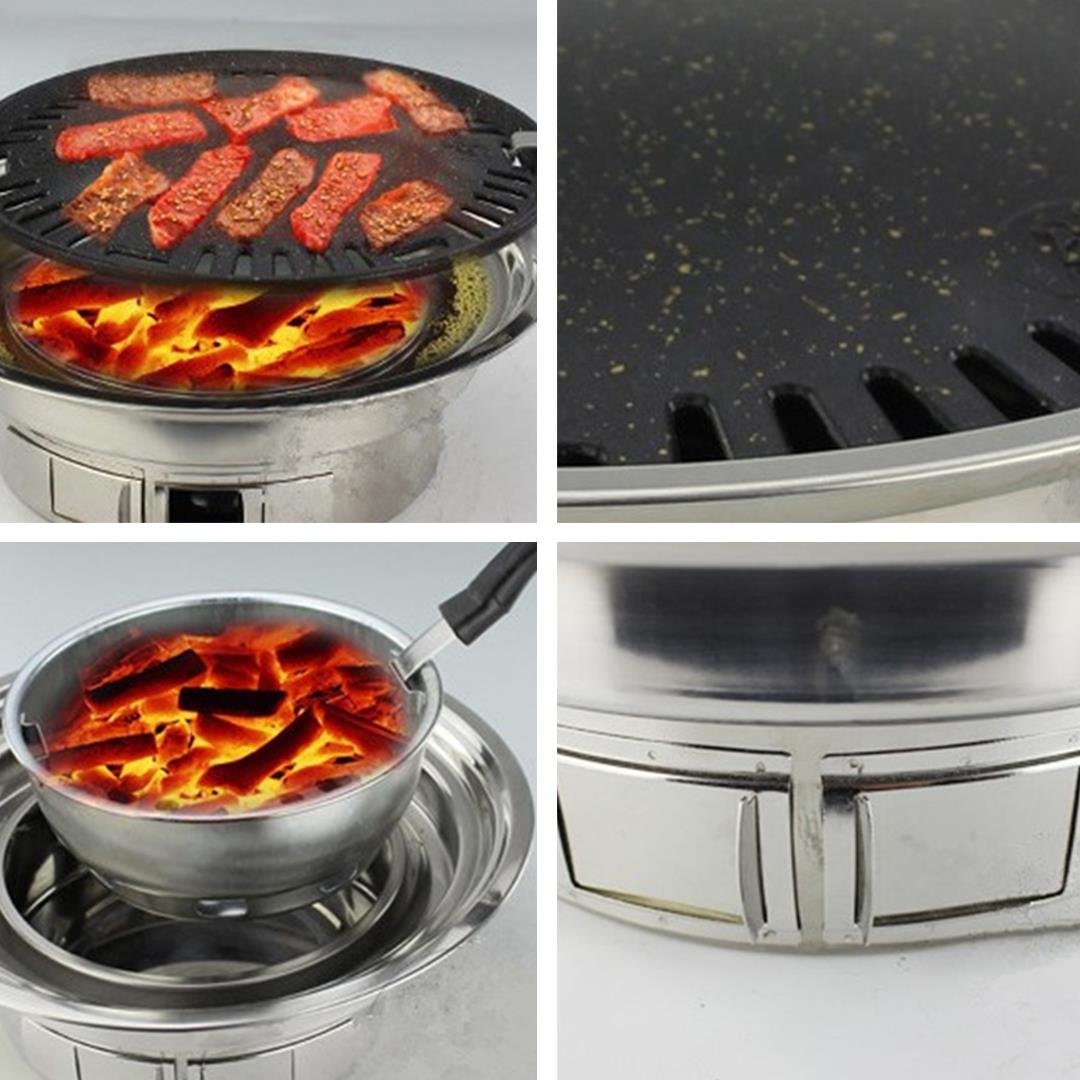 SOGA BBQ Grill Stainless Steel Portable Smokeless Charcoal Grill Home Outdoor Camping - AllTech