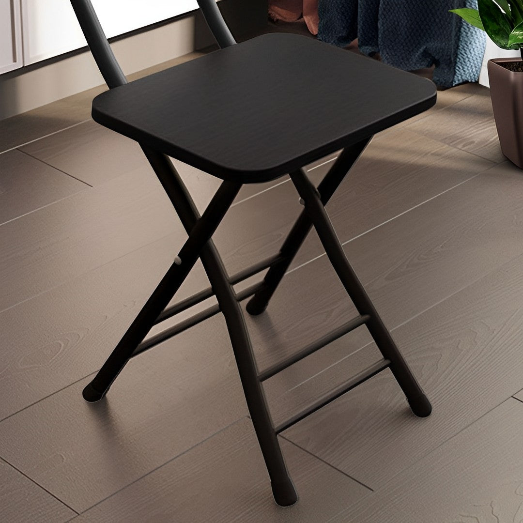 SOGA Black Foldable Chair Space Saving Lightweight Portable Stylish Seat Home Decor Set of 2 - AllTech