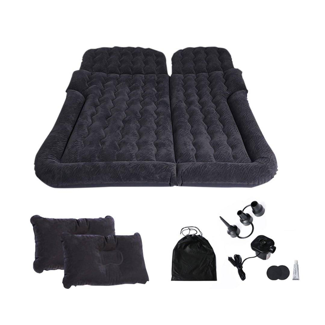 SOGA Black Inflatable Car Boot Mattress Portable Camping Air Bed Travel Sleeping Essentials - AllTech