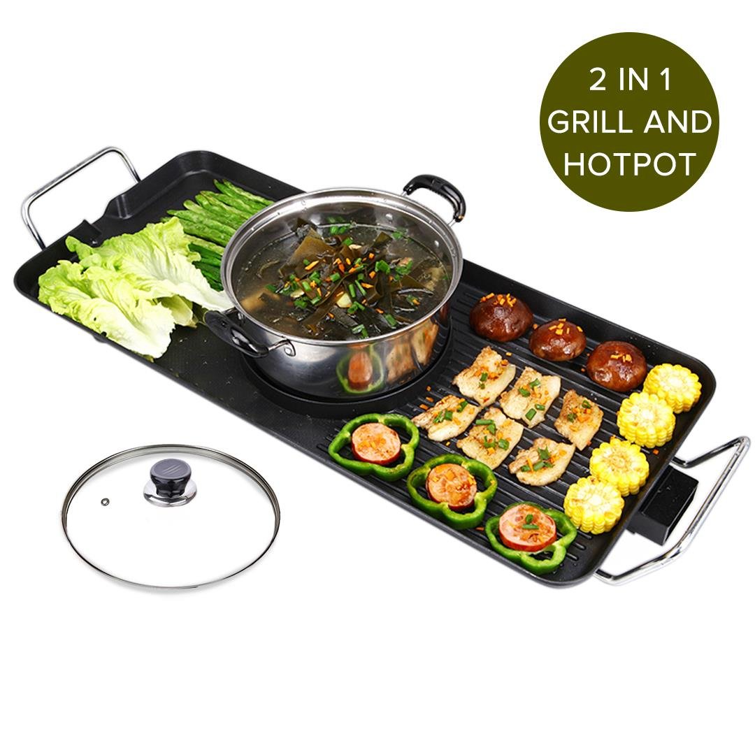 SOGA Electric Steamboat Asian Hot Pot Soup Maker Fondue Teppanyaki Hotpot Grill - AllTech