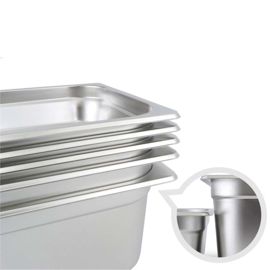 SOGA Gastronorm GN Pan Full Size 1/2 GN Pan 15cm Deep Stainless Steel With Lid - AllTech