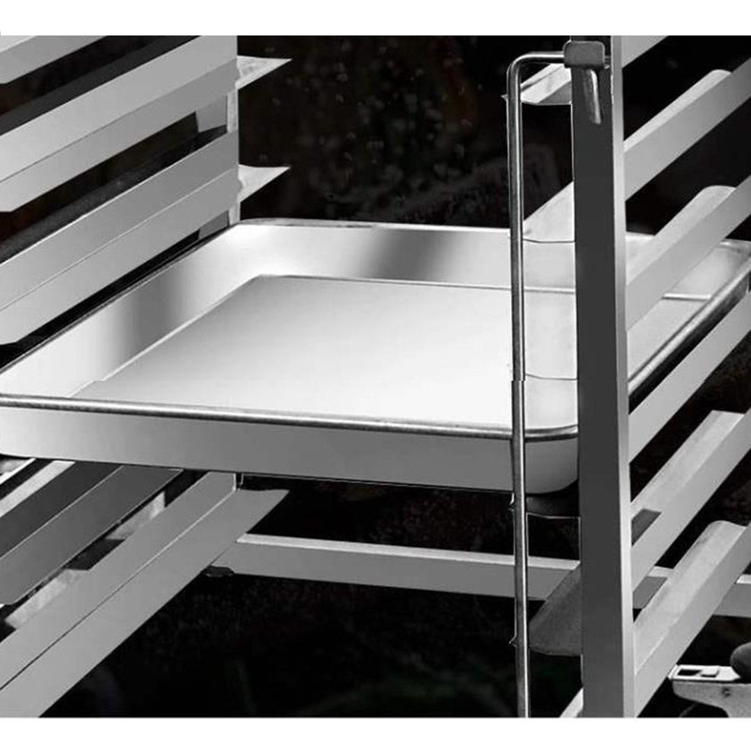 SOGA Gastronorm Trolley 7 Tier Stainless Steel Bakery Trolley Suits 60*40cm Tray with Working Surface - AllTech