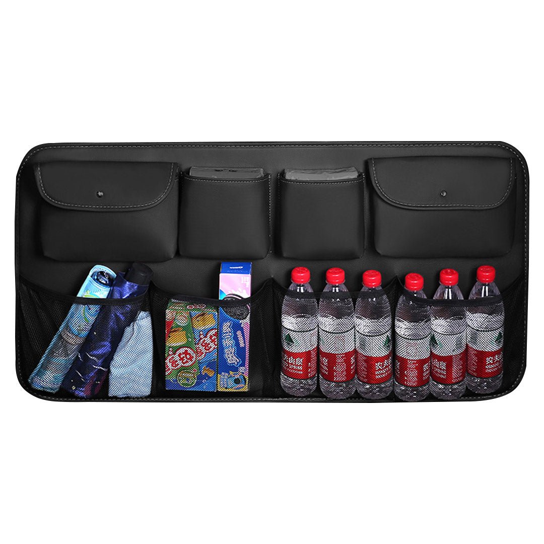 SOGA High Quality Leather Car Rear Back Seat Storage Bag Organizer Interior Accessories Black - AllTech