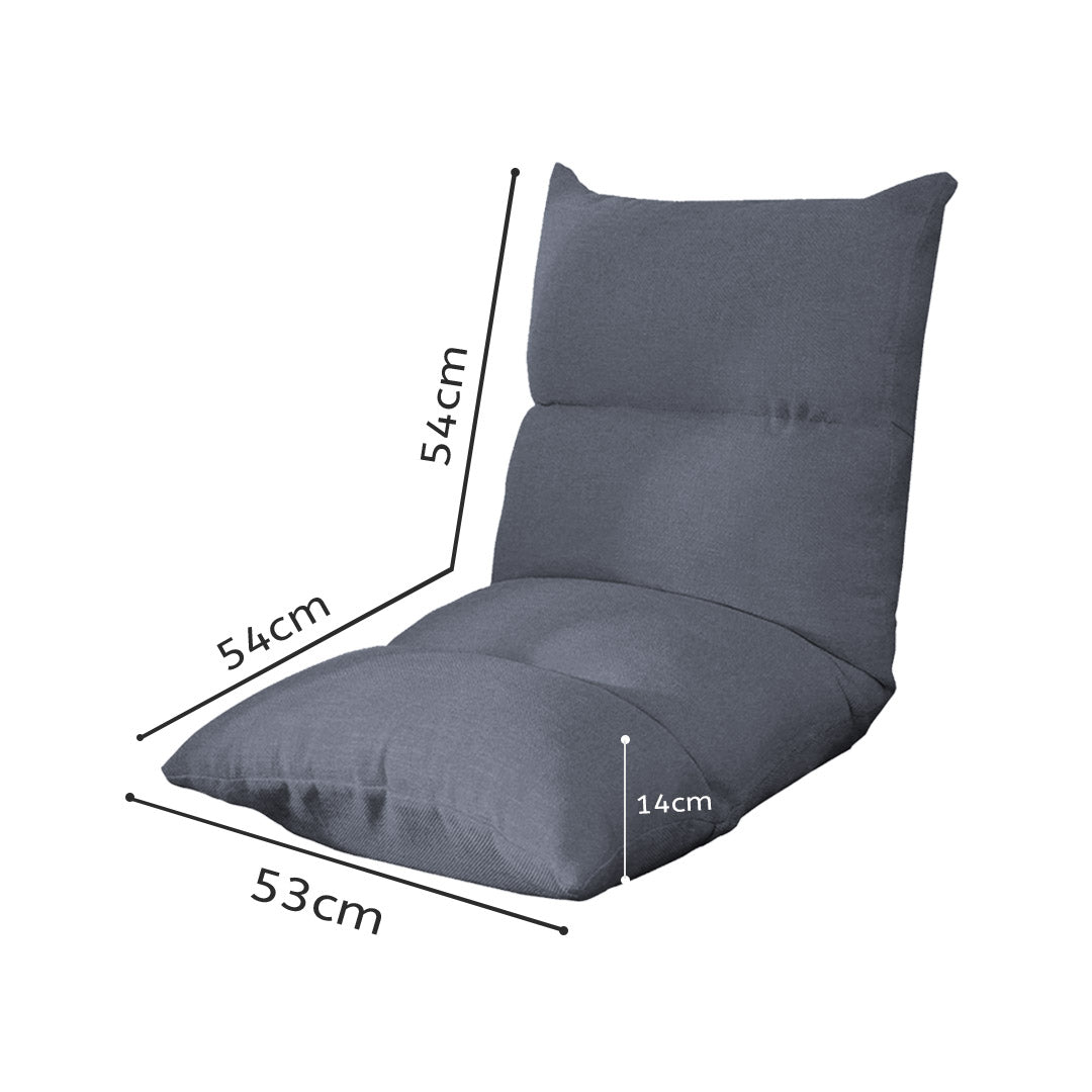 Lounge Floor Recliner Adjustable Lazy Sofa Bed Folding Game Chair Grey - AllTech