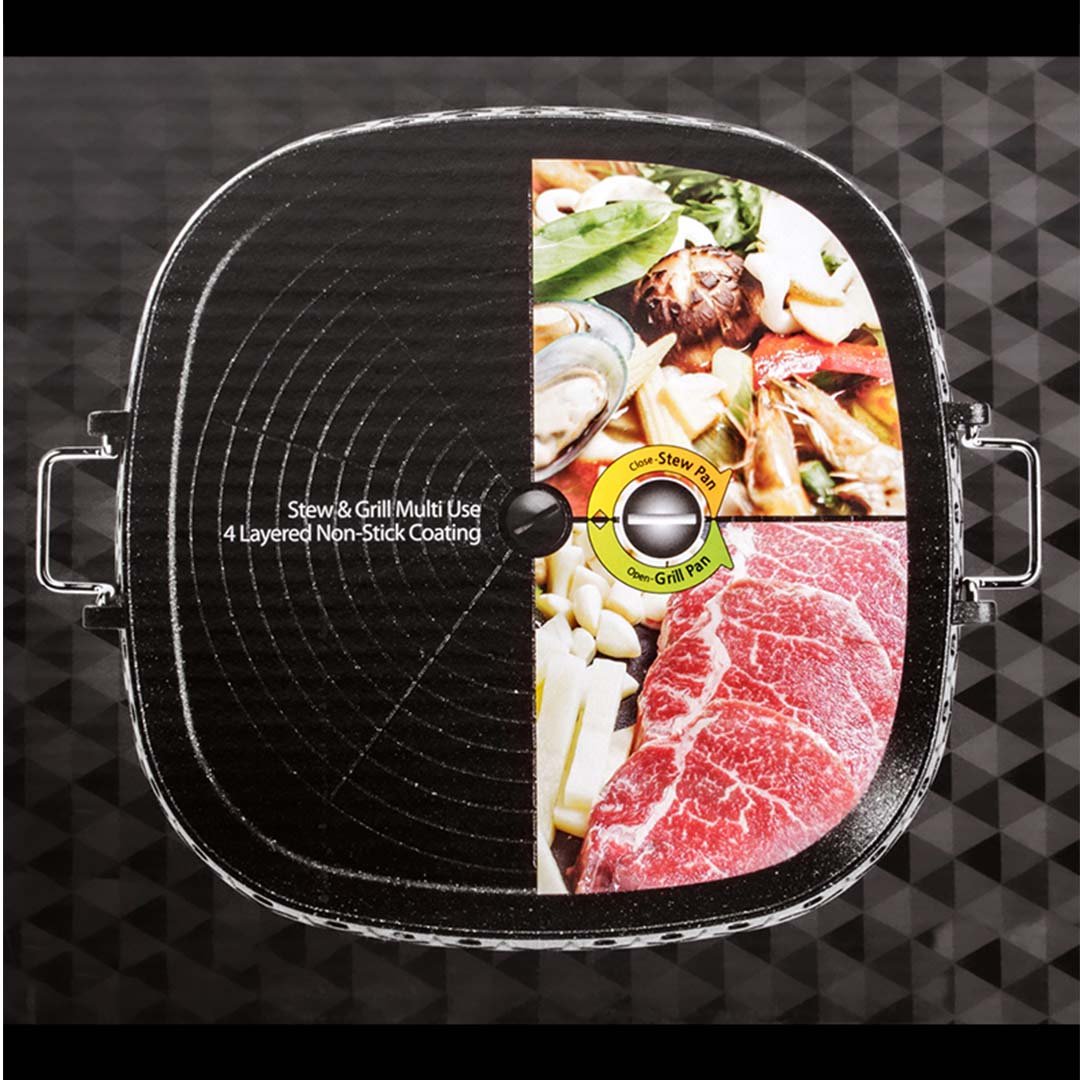 Portable Korean BBQ Butane Gas Stove Stone Grill Plate Non Stick Coated Square - AllTech