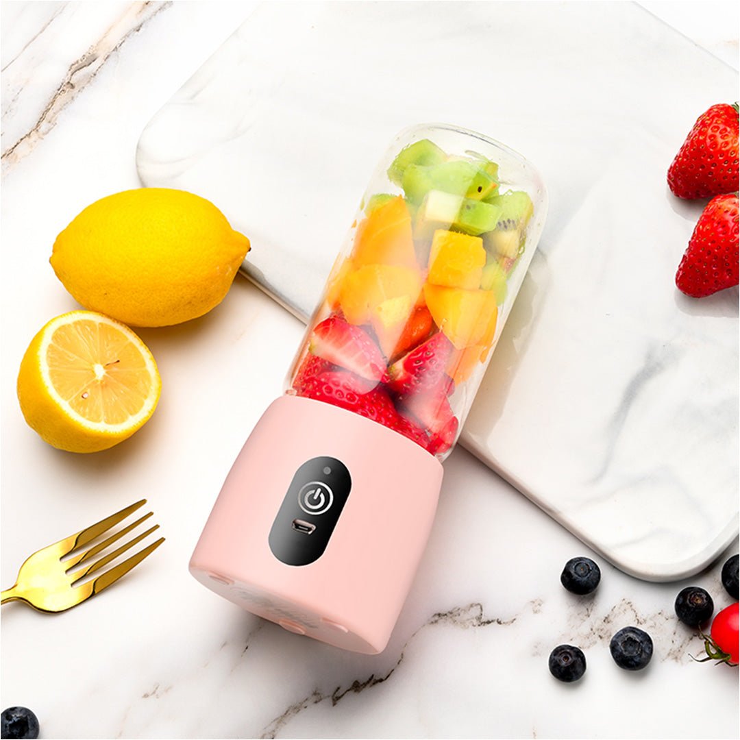 SOGA Portable Mini USB Rechargeable Handheld Juice Extractor Fruit Mixer Juicer Pink - AllTech