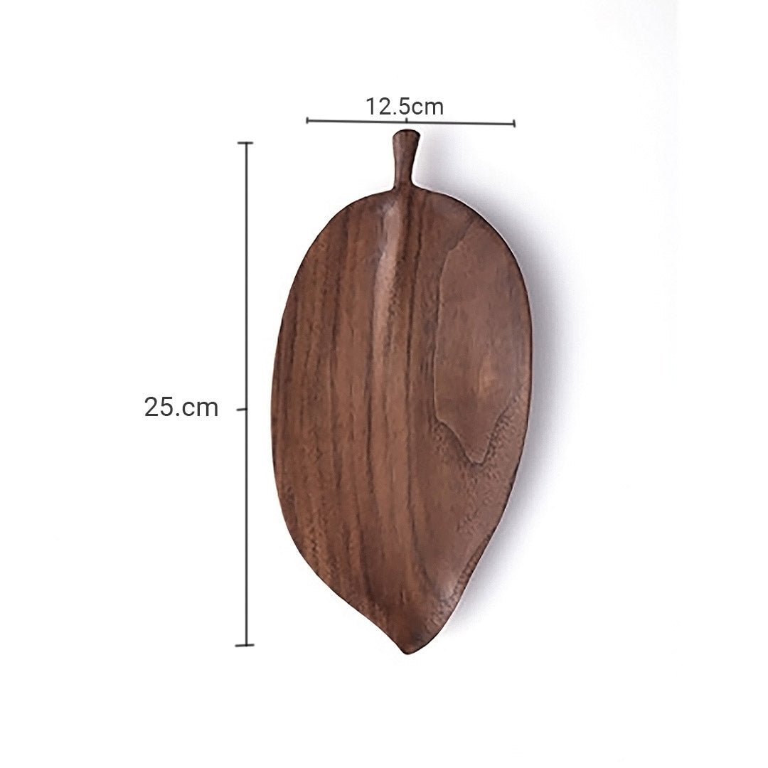 SOGA Set of 2 Walnut Leaf Shape Wooden Tray Food Charcuterie Serving Board Paddle Centerpiece Home Decor - AllTech