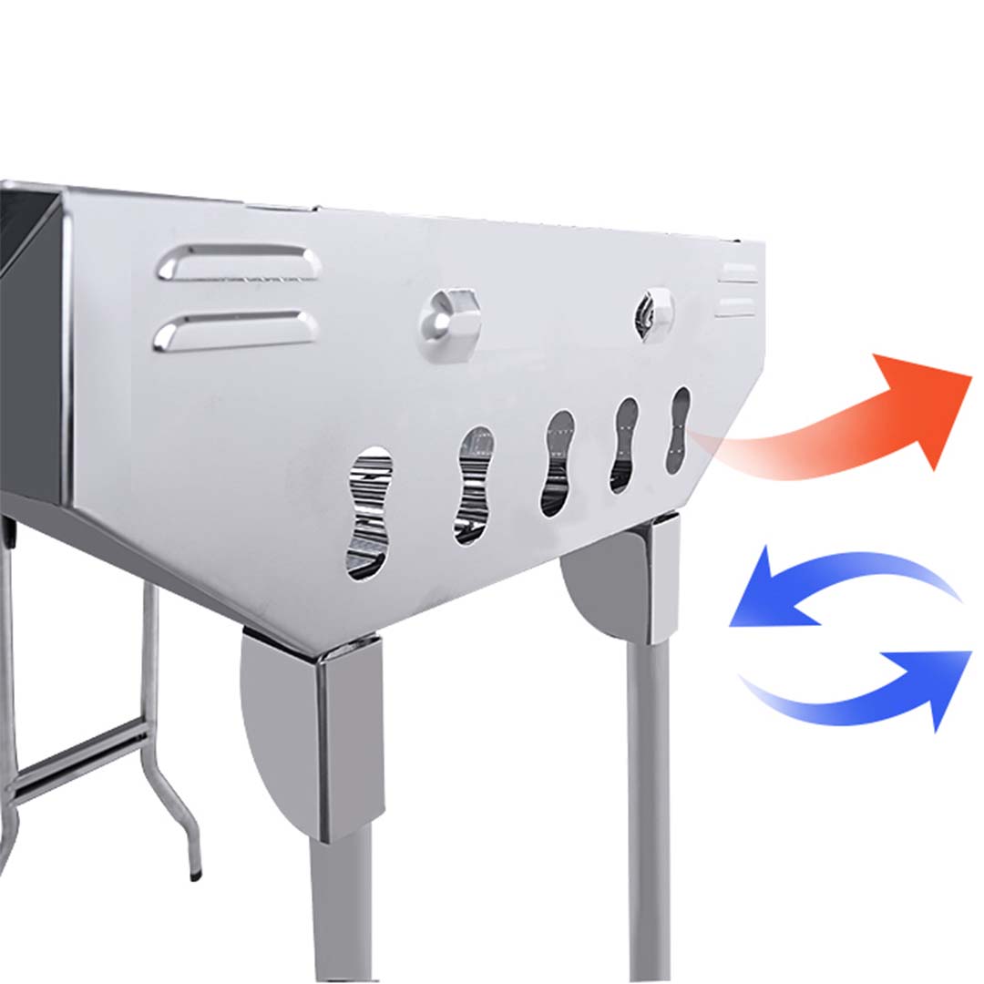 SOGA Skewers Grill Portable Stainless Steel Charcoal BBQ Outdoor 6-8 Persons - AllTech