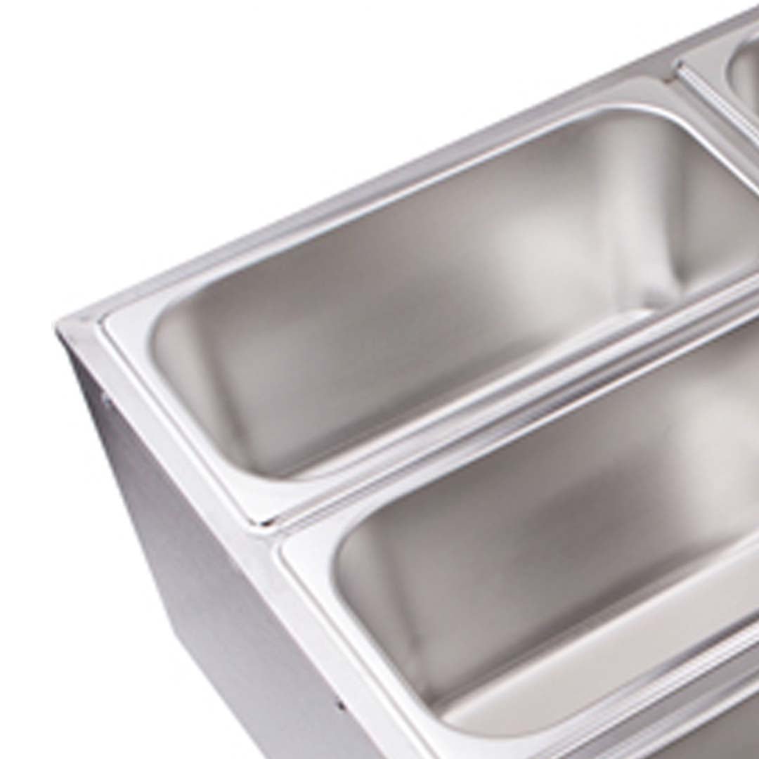 SOGA Stainless Steel 2 X 1/2 GN Pan Electric Bain-Marie Food Warmer with Lid - AllTech