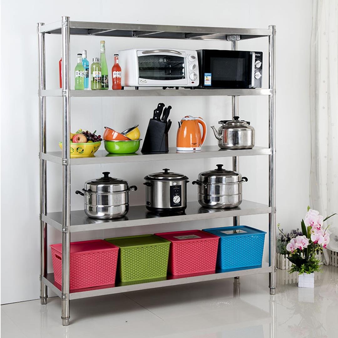 SOGA Stainless Steel 4 Tier Kitchen Shelving Unit Display Shelf Home Office 180CM - AllTech