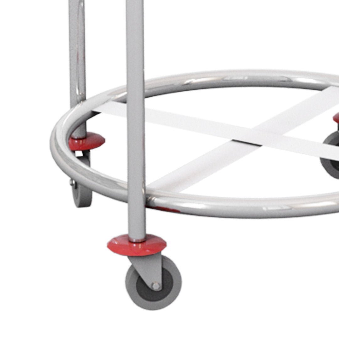 SOGA Stainless Steel Commercial Round Soiled Linen Laundry Trolley Cart with Wheels White - AllTech