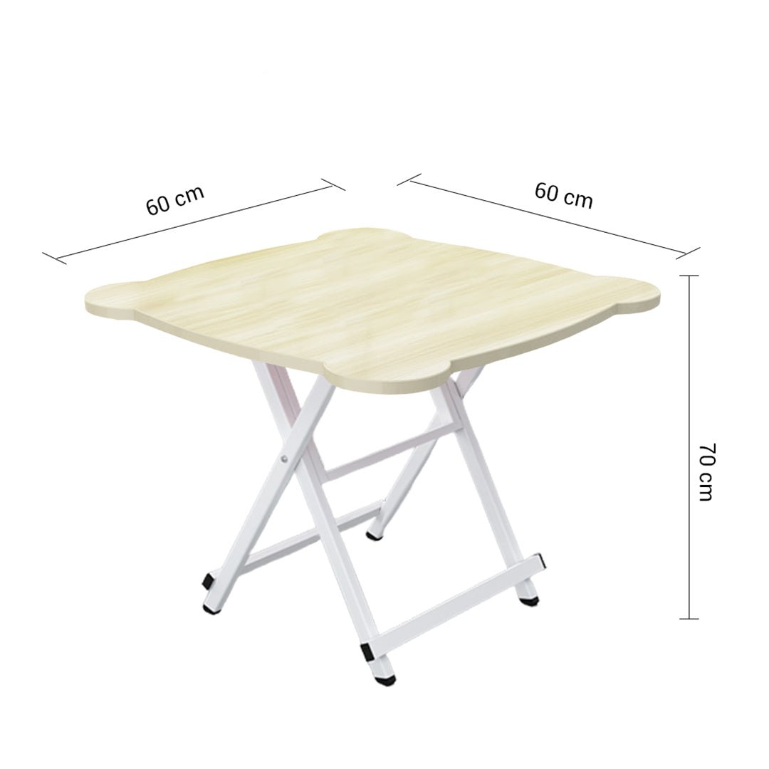 SOGA White Minimalist Cat Ear Folding Table Indoor Outdoor Portable Stall Desk Home Decor - AllTech