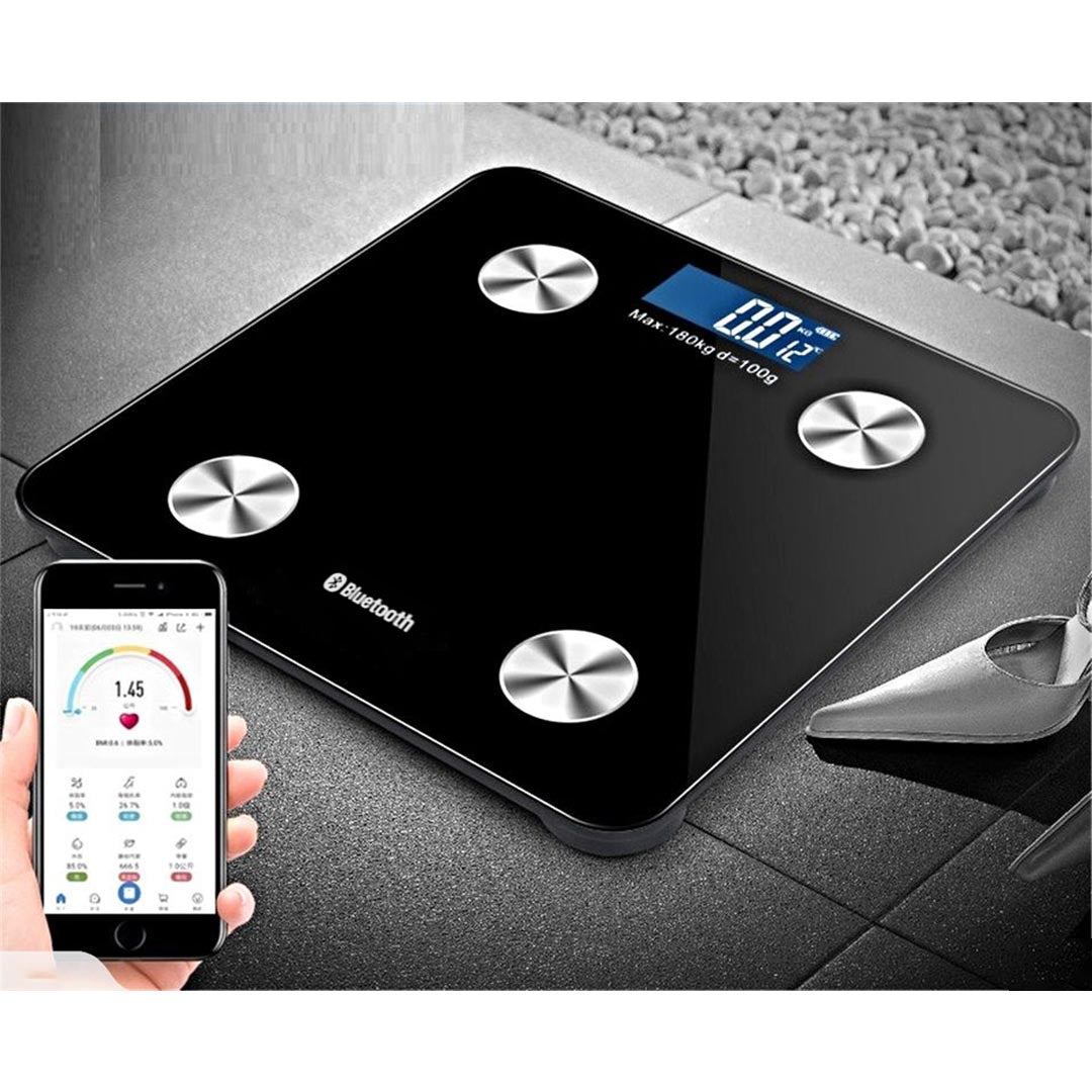 Wireless Bluetooth Digital Body Fat Scale Bathroom Health Analyser Weight Pink - AllTech